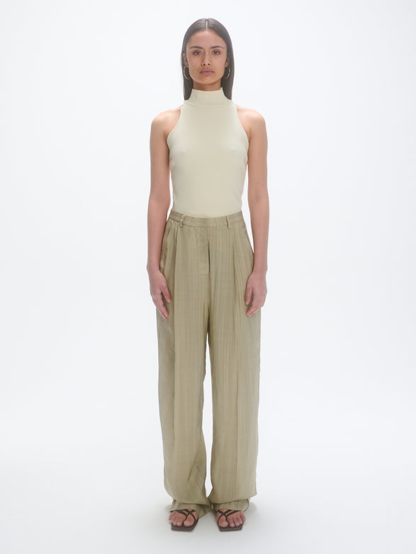 High waist tailored trousers | eucalyptus