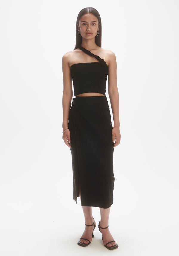 Overlap skirt | noir
