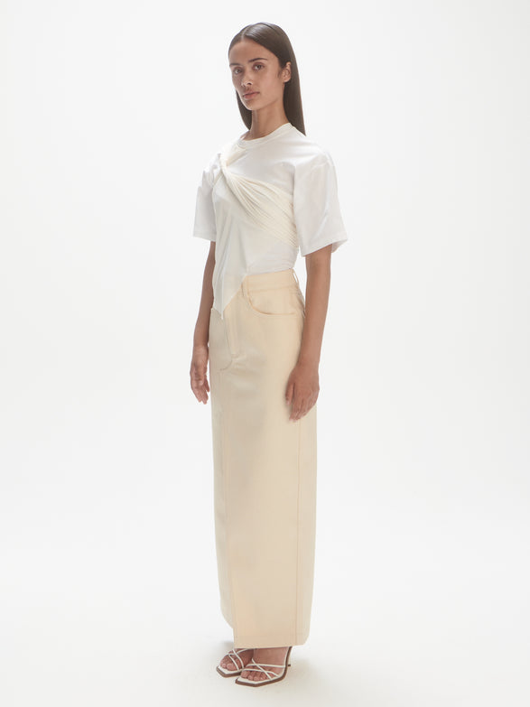 Long denim skirt | raw cotton