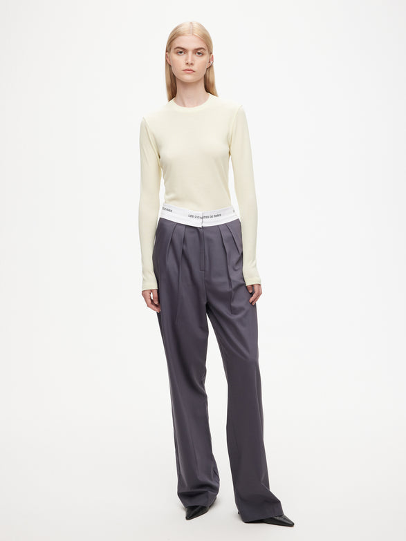 Rib Crew Neck Top