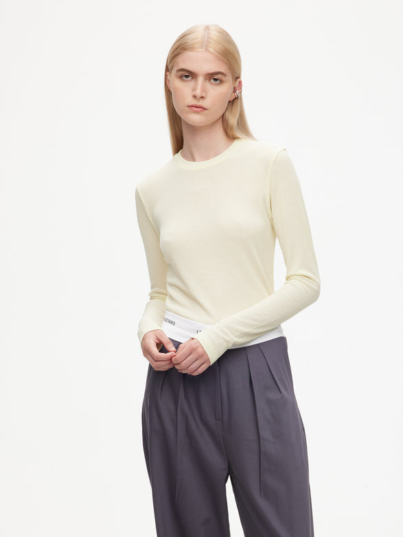 Rib Crew Neck Top
