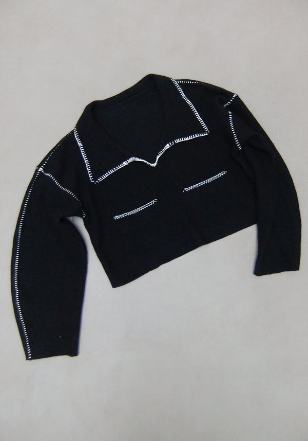 Cropped Wool Polo
