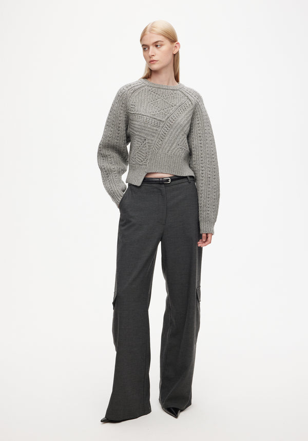 Knitted Cable Patchwork Jumper