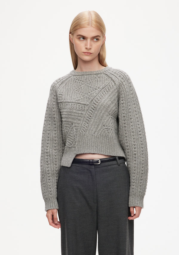 Knitted Cable Patchwork Jumper