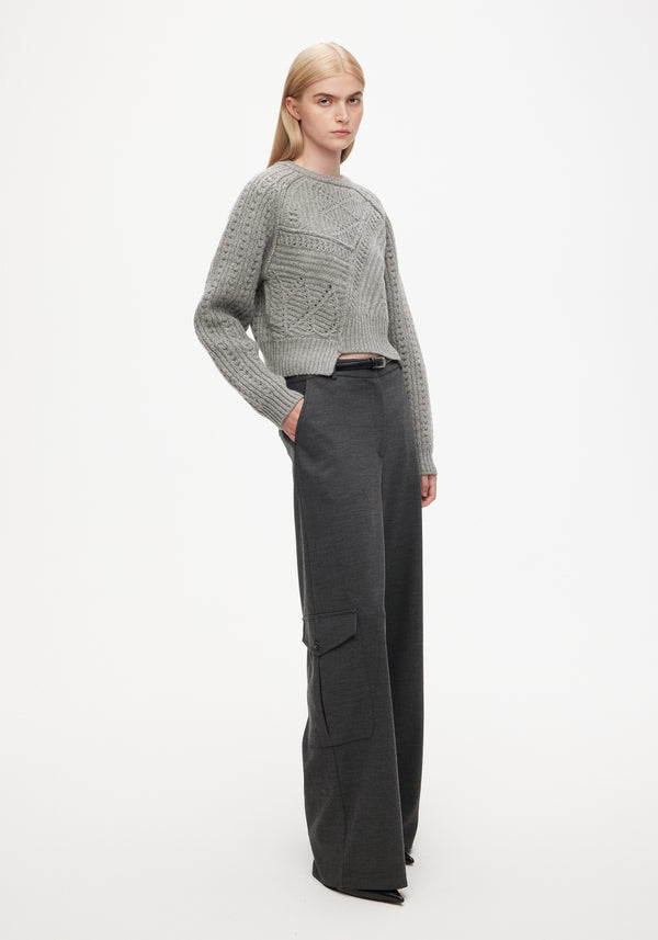 Knitted Cable Patchwork Jumper