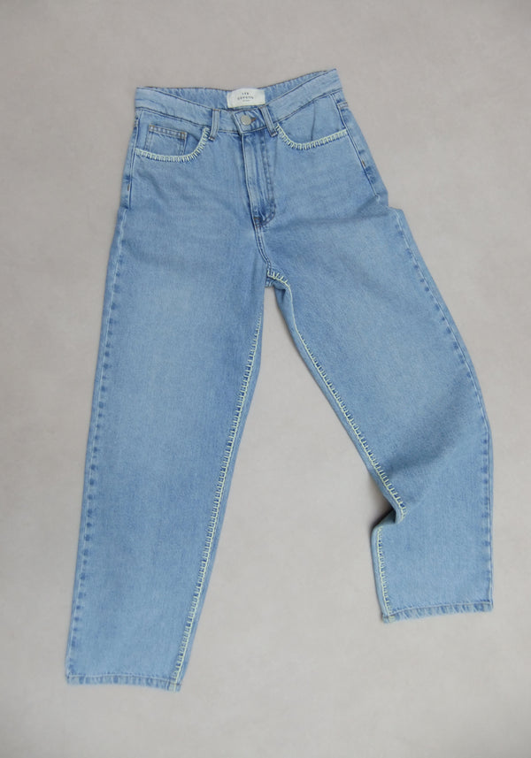 Carrot Leg Blanket Stitch Denim