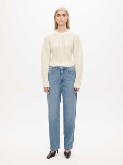 Carrot Leg Blanket Stitch Denim