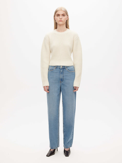 Carrot Leg Blanket Stitch Denim