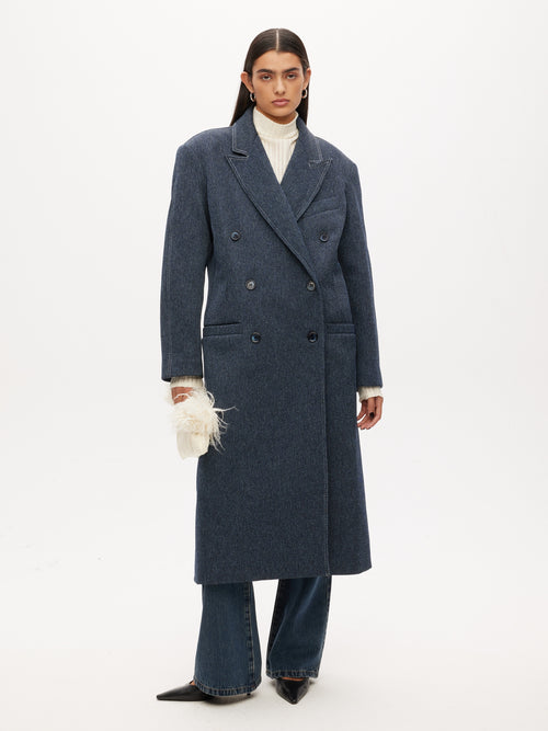 Oversized overcoat | indigo melange