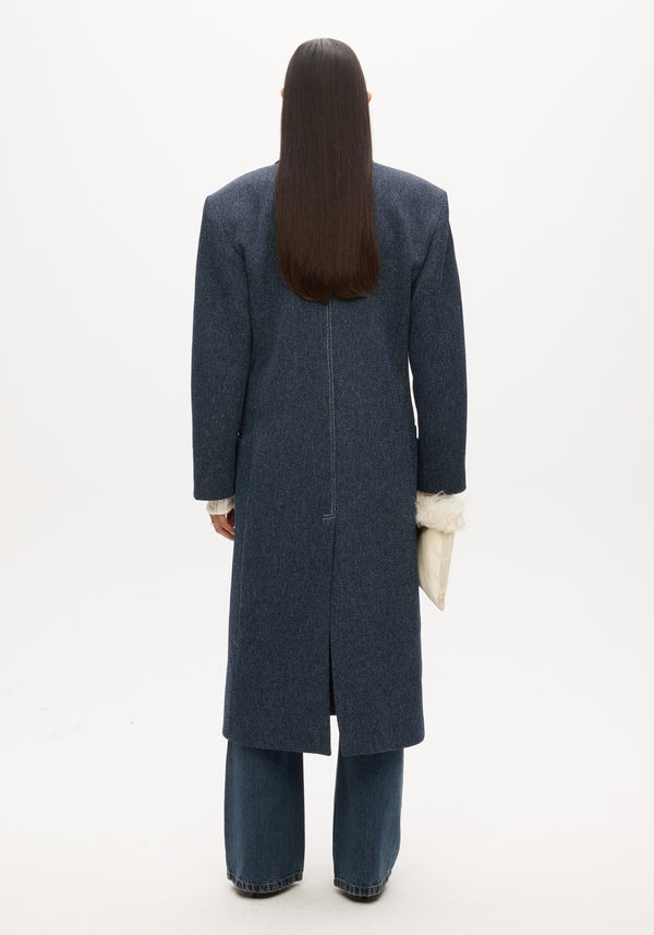 Oversized overcoat | indigo melange