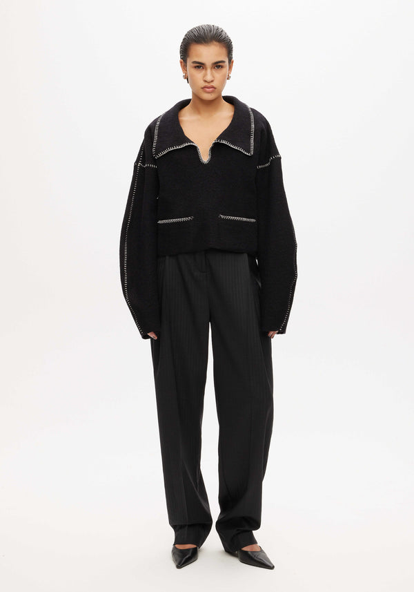 Cropped Wool Polo