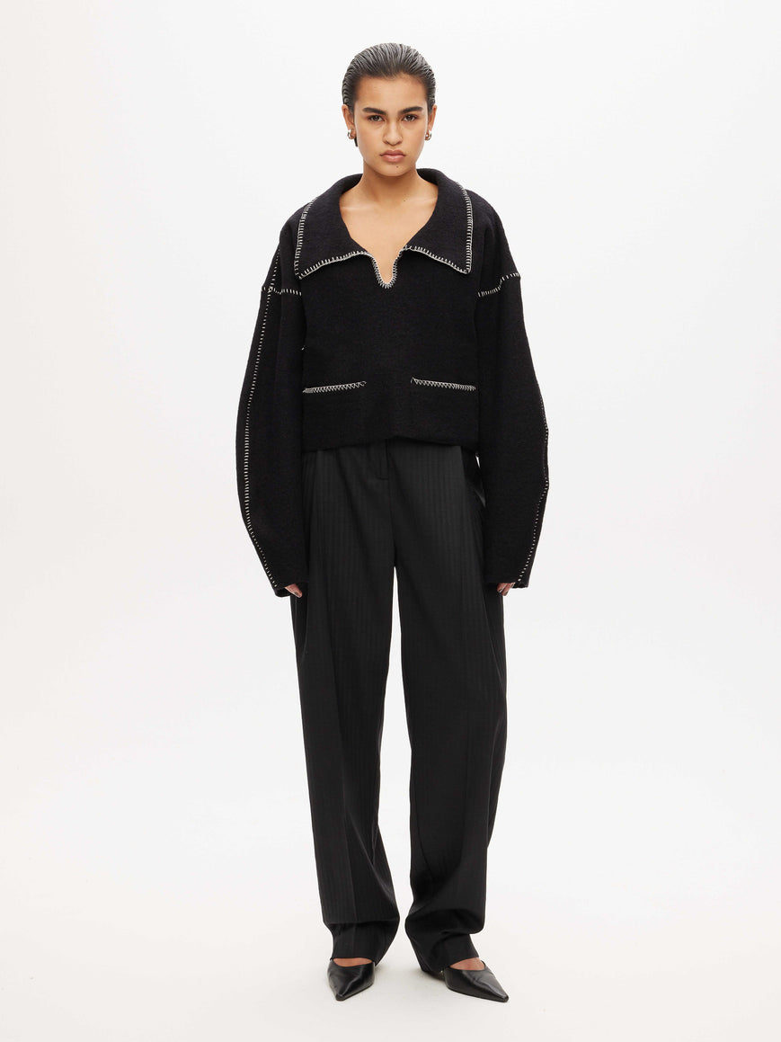 Cropped Wool Polo