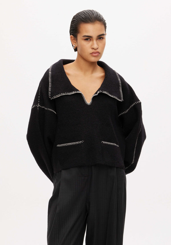 Cropped Wool Polo
