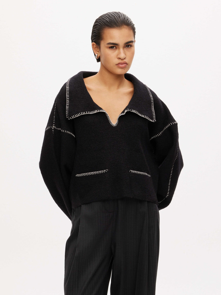 Cropped Wool Polo
