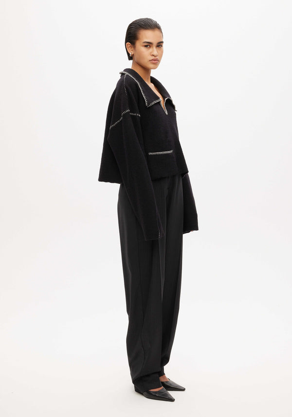 Cropped Wool Polo