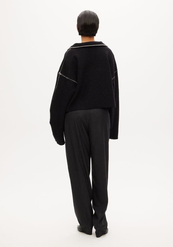 Cropped Wool Polo