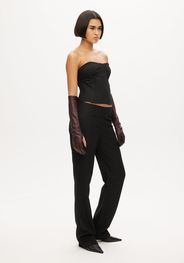 Mid Waist Straight Leg Trousers