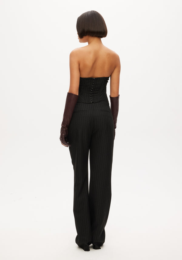 Mid Waist Straight Leg Trousers