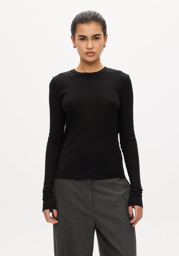 Rib Crew Neck Top