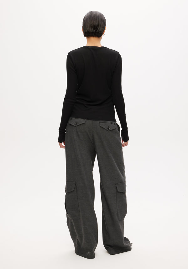Rib Crew Neck Top