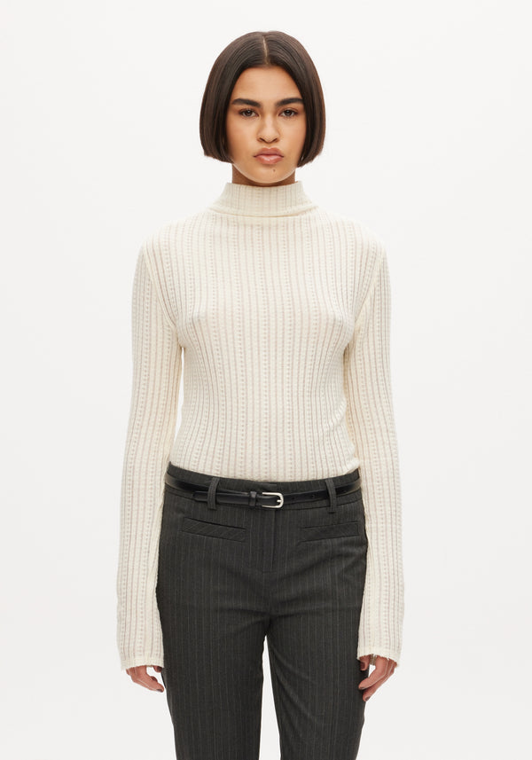 Mock neck top | off-white