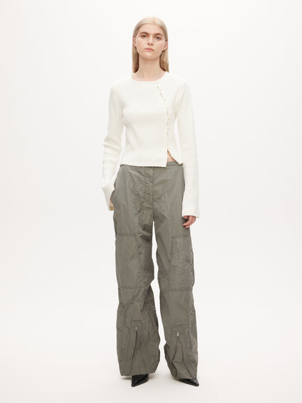 Rib Top with Button Closure