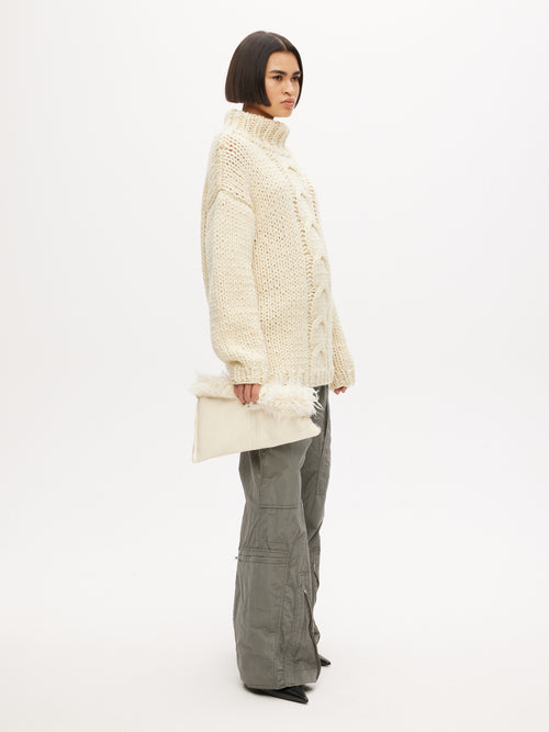 Hand knitted oversized jumper | boucle