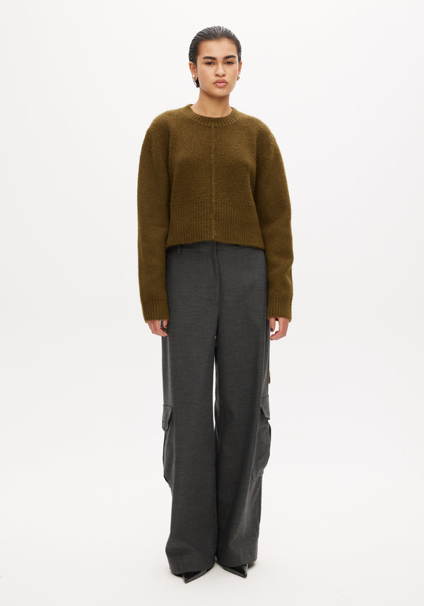 Knitted Loose Rib Jumper