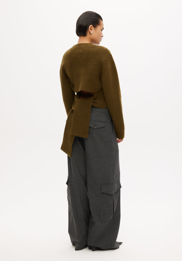 Knitted Loose Rib Jumper