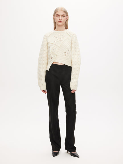 Knitted Cable Patchwork Jumper