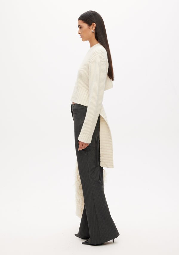 Knitted loose rib jumper | off-white