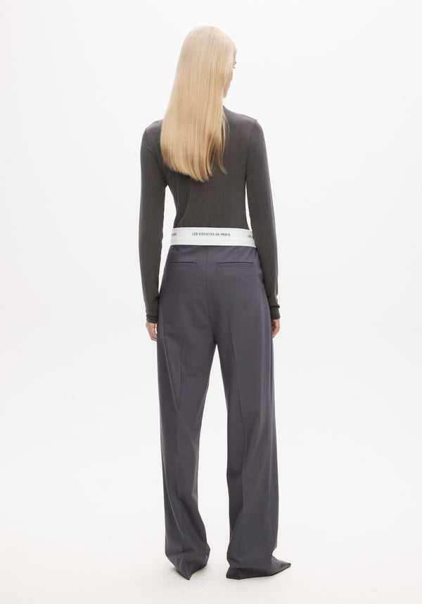 Branded waistband trousers | steel