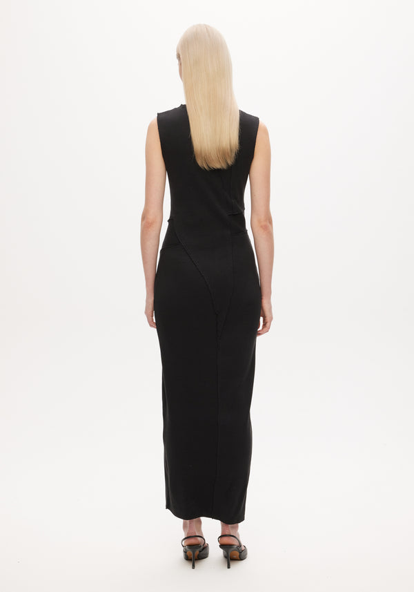 Rib Patchwork Sleeveless Dress