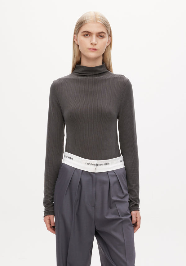 Rib Mock Neck Top