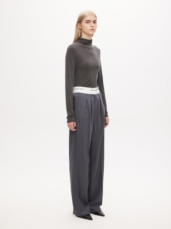 Rib Mock Neck Top