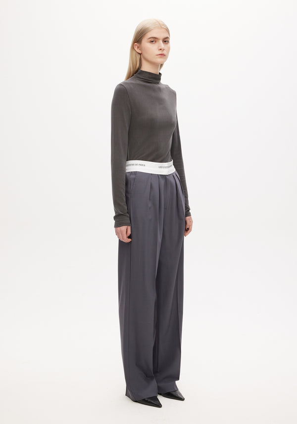Rib Mock Neck Top
