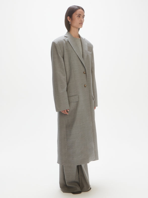Long overcoat | grey melange
