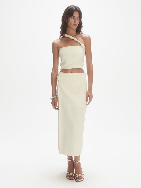 Overlap skirt | off-white