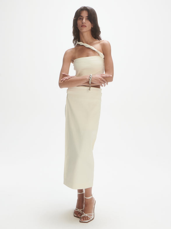 Overlap skirt | off-white
