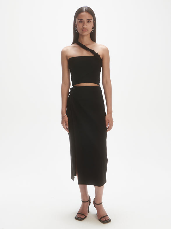 Overlap skirt | noir