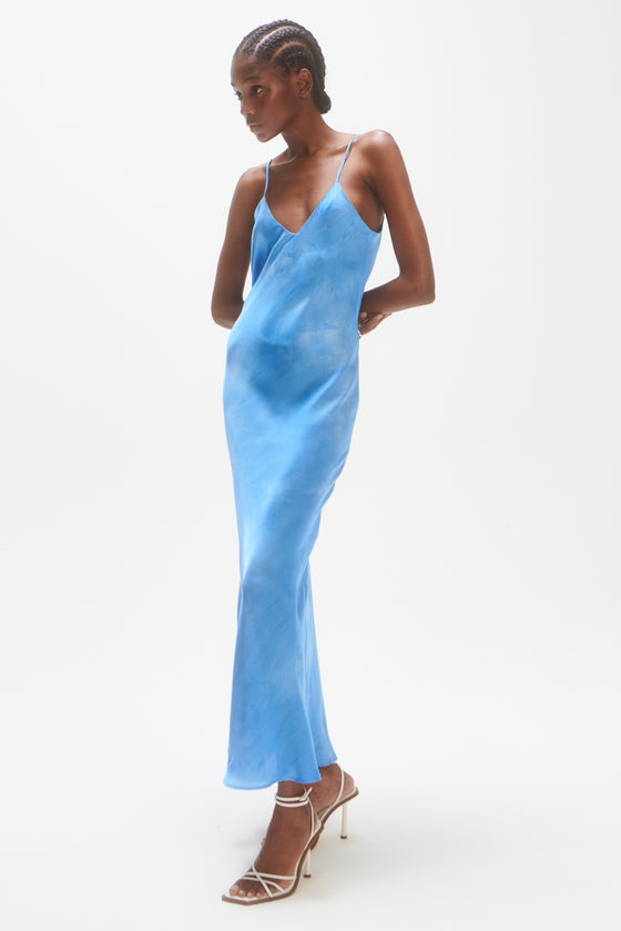 Fluid dress | maya blue tie dye