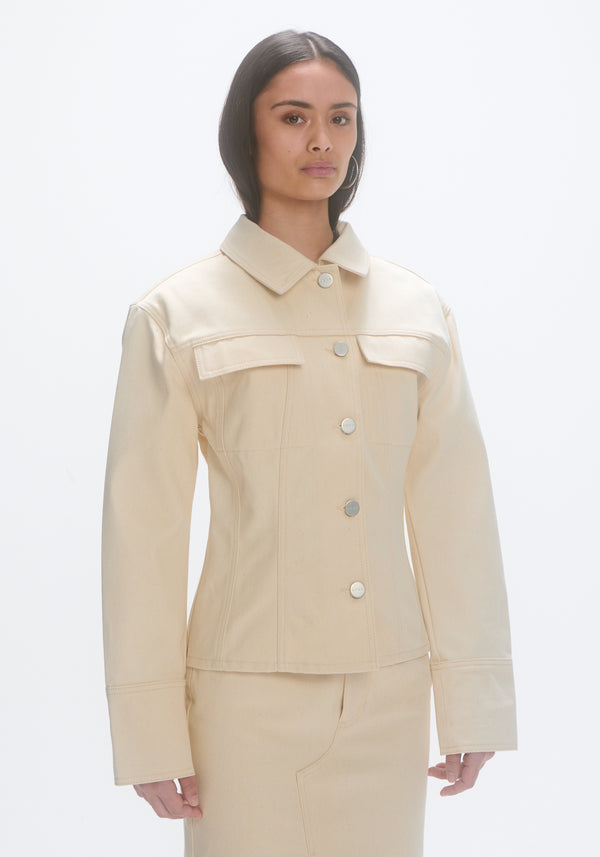 Shaped denim jacket | raw cotton